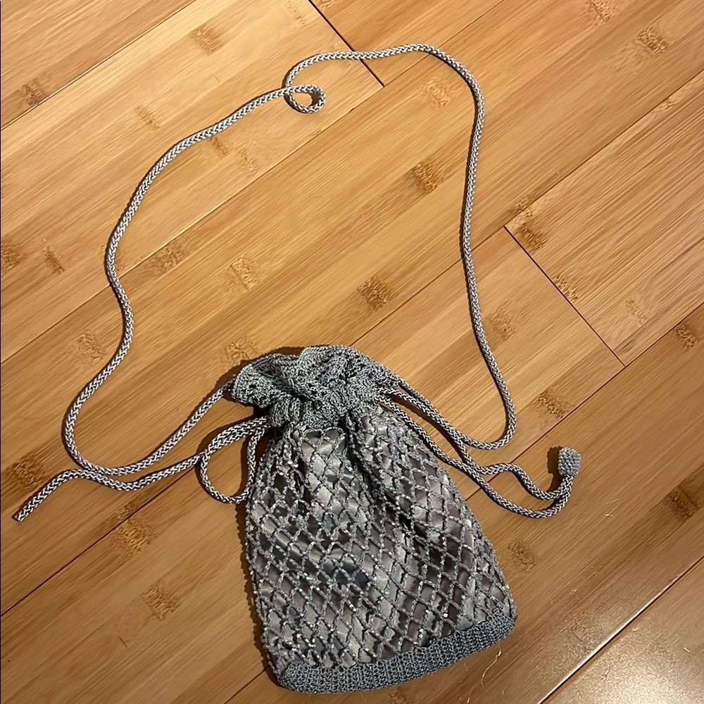 Valerie Stevens Gray Mini Drawstring Bag